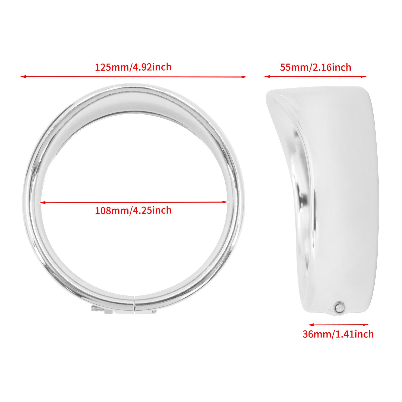 4.5 Visor Style Auxiliary Light Trim Ring for Harley Touring Road Electra Glide