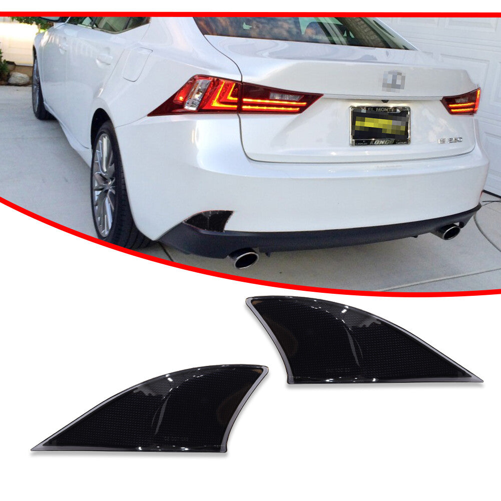 JDM Smoked Lens Rear Bumper Reflector Cover for 2014 - 2020 for Lexus IS250 IS350 - v