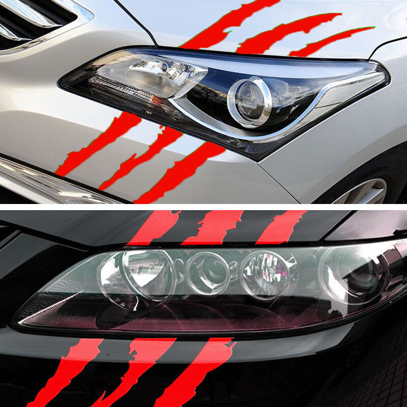 38cm Car SUV Headlight Vinyl Eye-catching Claw Mark Decal Sticker Waterproof L&R- n