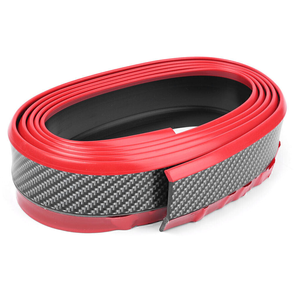 2.5M Car Front Bumper Skirts Lower Lip Strip Rubber Guard Protector Strip Red