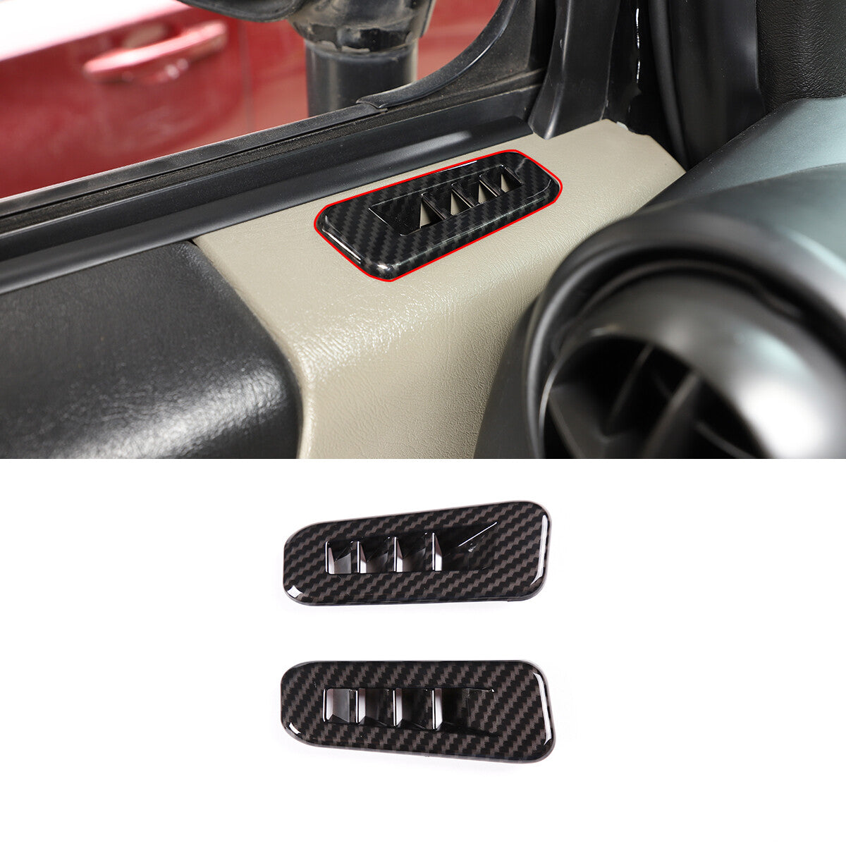 Carbon Fiber Rear View Mirror Molding Cover Trim for 4Runner 2010-2021- v