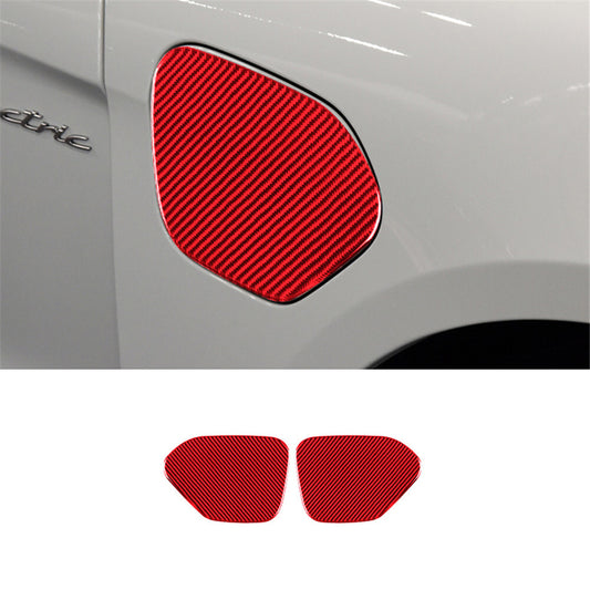 Red Carbon Fiber Charging Port Cover Trim for Porsche Taycan 2019-2022 Type A