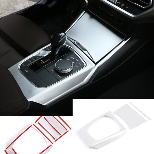 Silver ABS Central Console Gear Shift Panel Cover for BMW 3 Series G20 G28 2020+