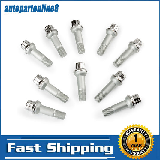 10-piece set of black lug bolts and nuts, 0009907607, suitable for Mercedes-Benz ML550, GLK350, S550, CL500, GL450. Q
