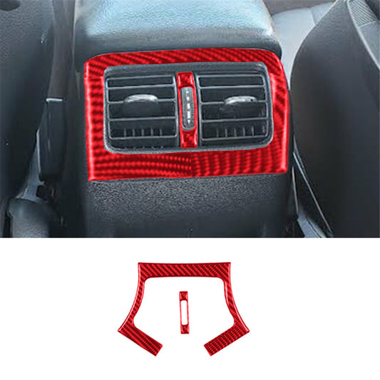 Red carbon fiber rear air outlet trim for Mercedes-Benz W203 2005-2007