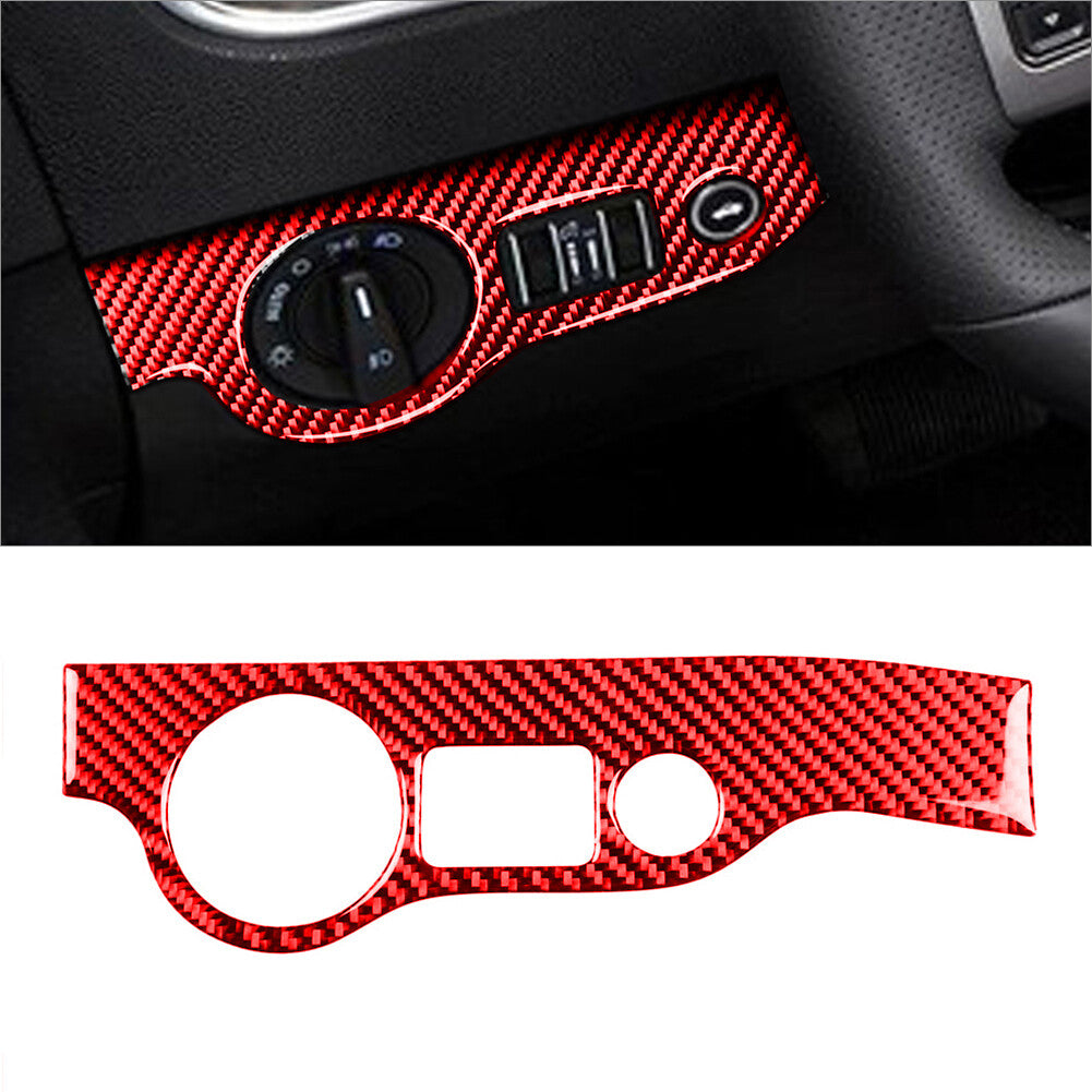 8Pcs Door Controller Trim Cover Handle Carbon Fiber for VW for Passat 2006-2011 Red v