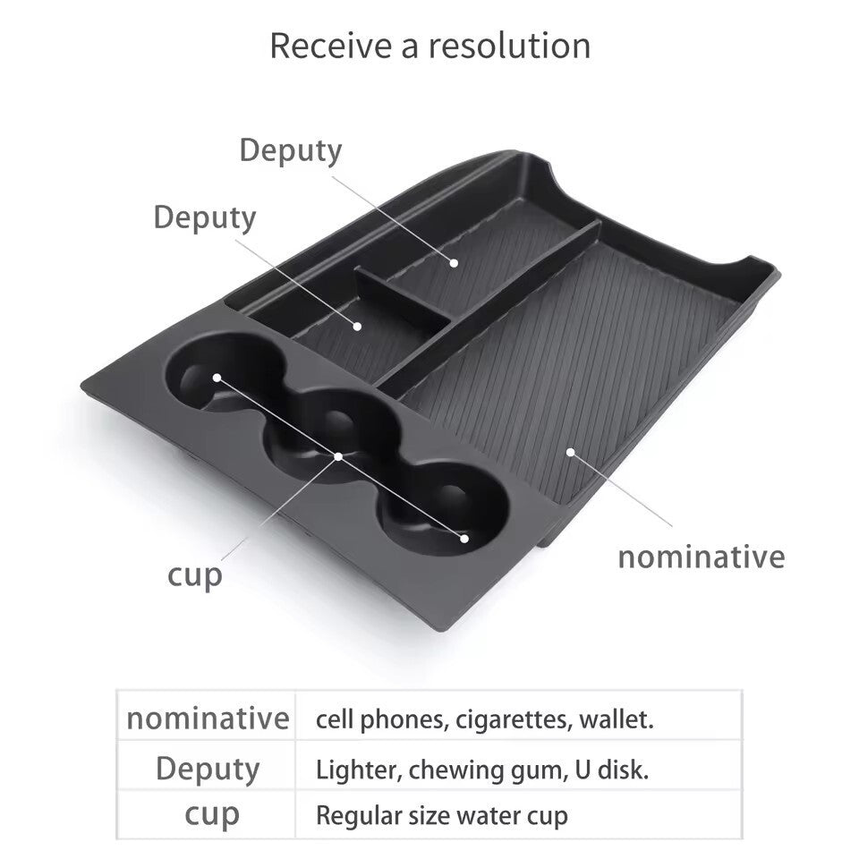 for RIVIAN for R1T Center Console Storage Box TPE Car Lower Layer Tray Organizer