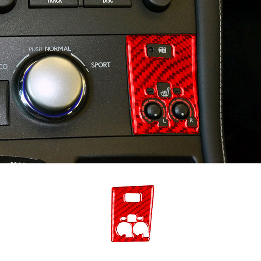 Red Carbon Fiber Heated for Seat Control Cover Trim for Lexus CT200h 2011-2017