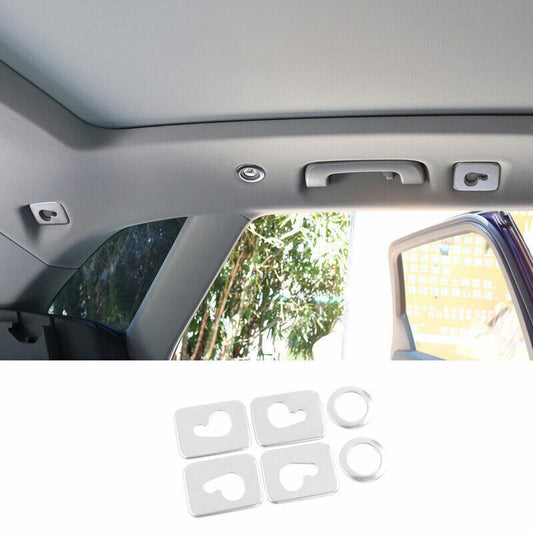 for Audi Q5 2018-2024 Matte Silver Inner Roof Hook Reading Light Cover Trim 6Pcs
