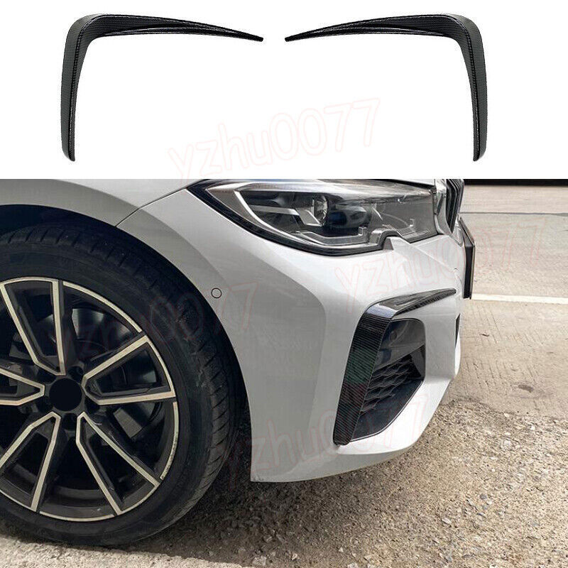 For 2020-2022 3 Sedan M Sport ABS Carbon Look Front Bumper Wind Knife n