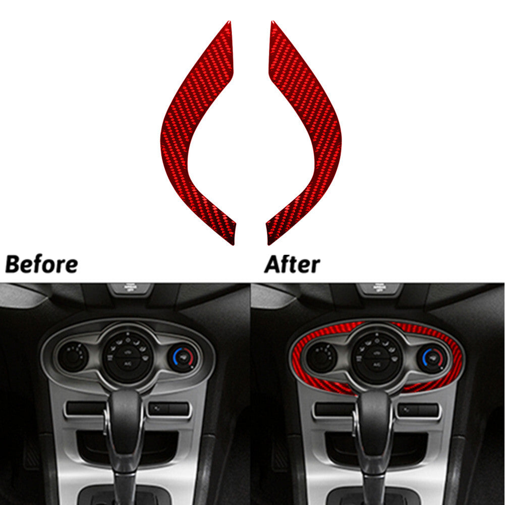 2Pcs Carbon Fiber Climate control Cover Trim For Silverado for GMC for SIERRA 2014-2018 v