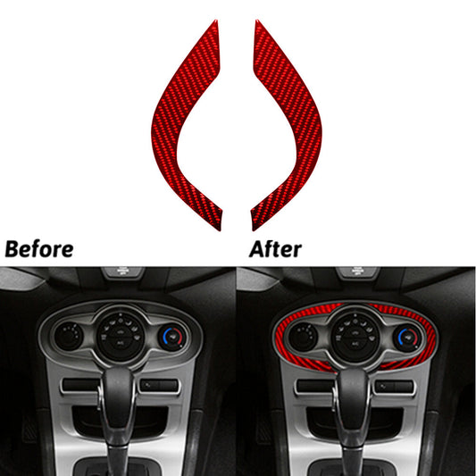 2Pcs Carbon Fiber Climate control Cover Trim For Silverado for GMC for SIERRA 2014-2018 v