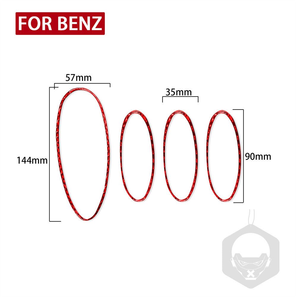 Red Carbon Fiber Window Lift Switch Button Cover for Benz CLS Class C219 2004-09