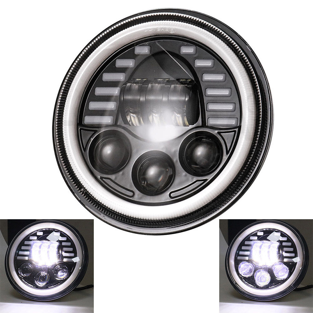 7 inch Led Headlight Hi/Low Beam Turn Signal HeadLamp Motorcycle Universal Q