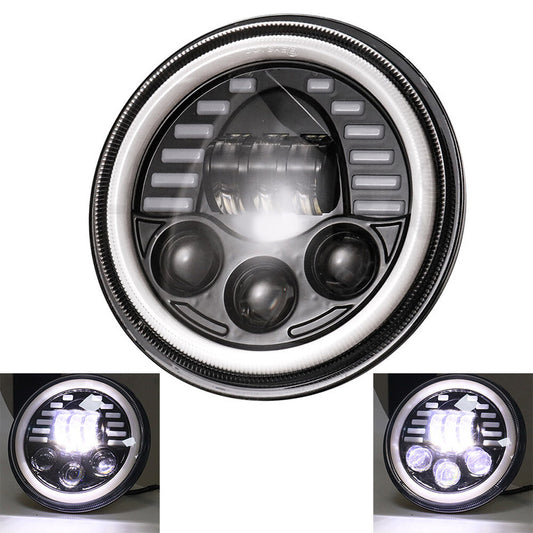 7 inch Led Headlight Hi/Low Beam Turn Signal HeadLamp Motorcycle Universal Q