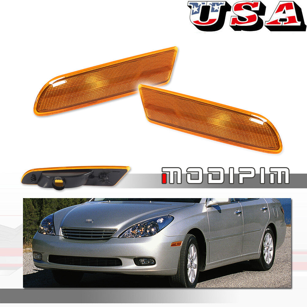 Amber Front Fender Side Marker Light Housing Cover Set for for Lexus ES300 ES330 - v