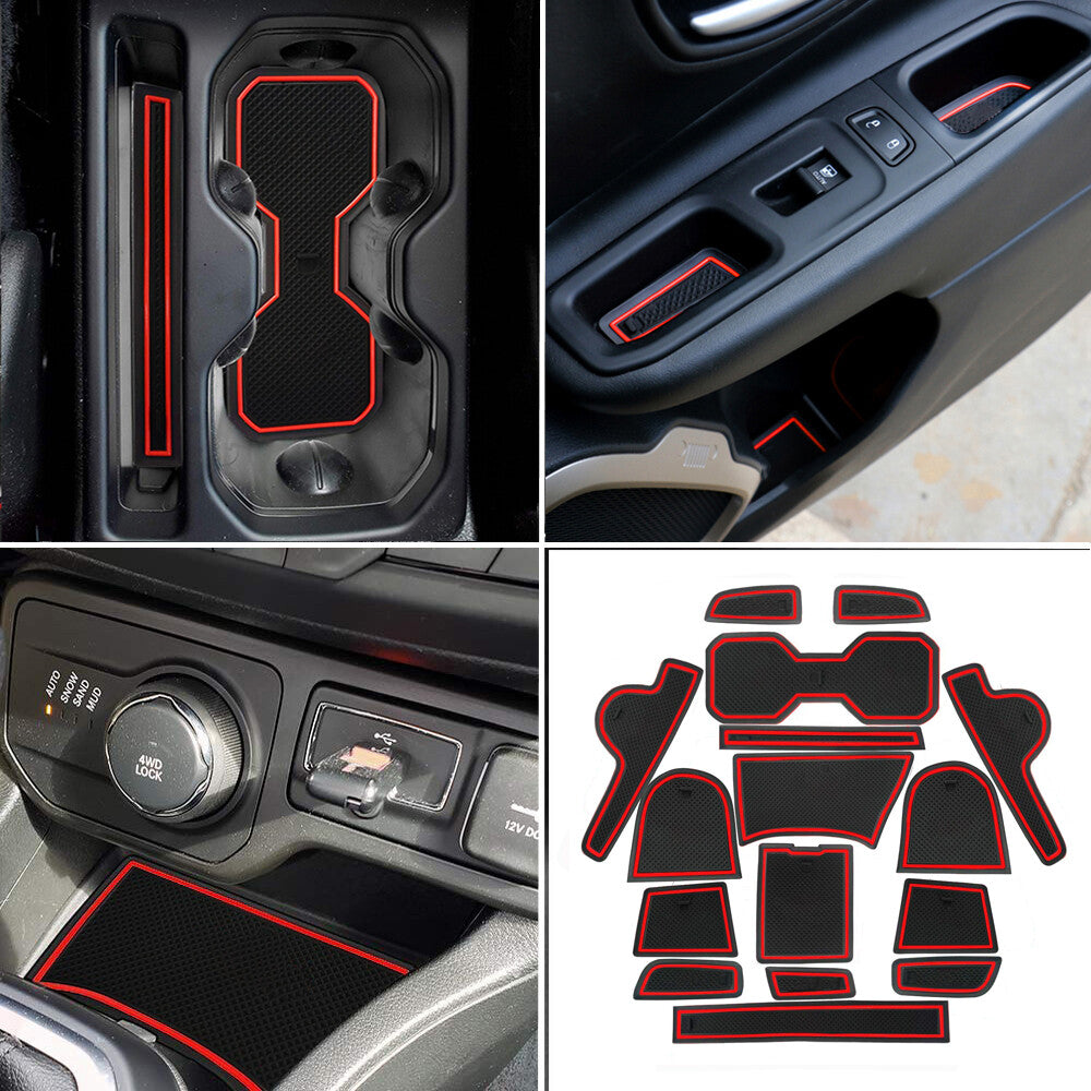 for Jeep Renegade 2018-2023 Accessories Silencer Pad Door Mats Gate Slot Red