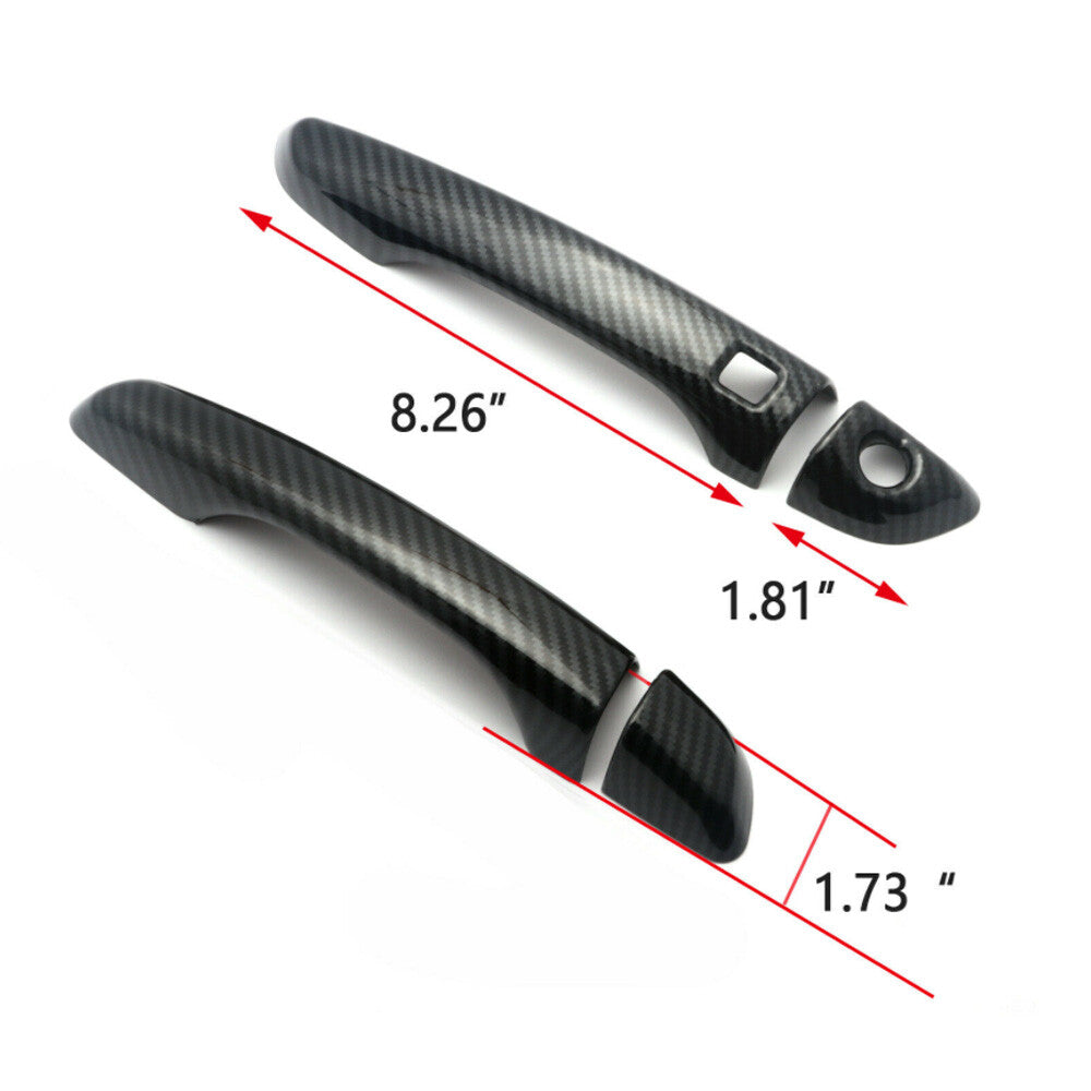 for Hyundai for Elantra 2017-2020 Black Carbon Fiber Texture Door Handle Cover Trim