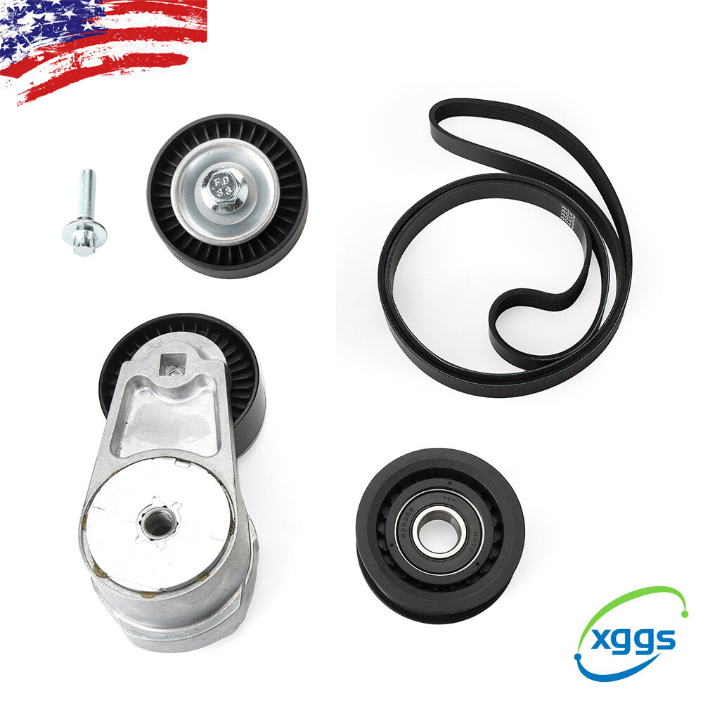 4-Piece New for Chrysler for Dodge Drive Idler Pulley Snake Belt Tensioner Kit Q