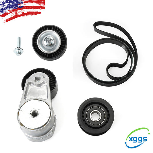 4-Piece New for Chrysler for Dodge Drive Idler Pulley Snake Belt Tensioner Kit Q