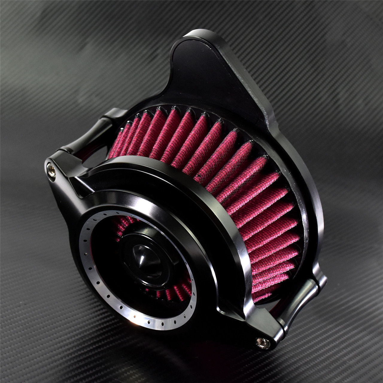 Chrome Circle Air Cleaner Intake Filter Fit for Harley Touring 08-16 Softail Q