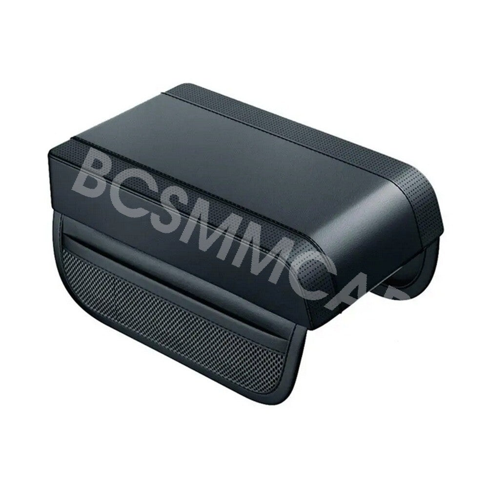 PU Leather Car Armrest Box Cover Elbow Support Heighten Protector Black New n