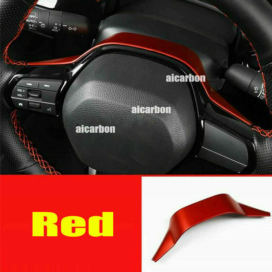 for Honda for Civic 2022-2023 Car Inner Steering Wheel Decor Cover Trim Matte Red