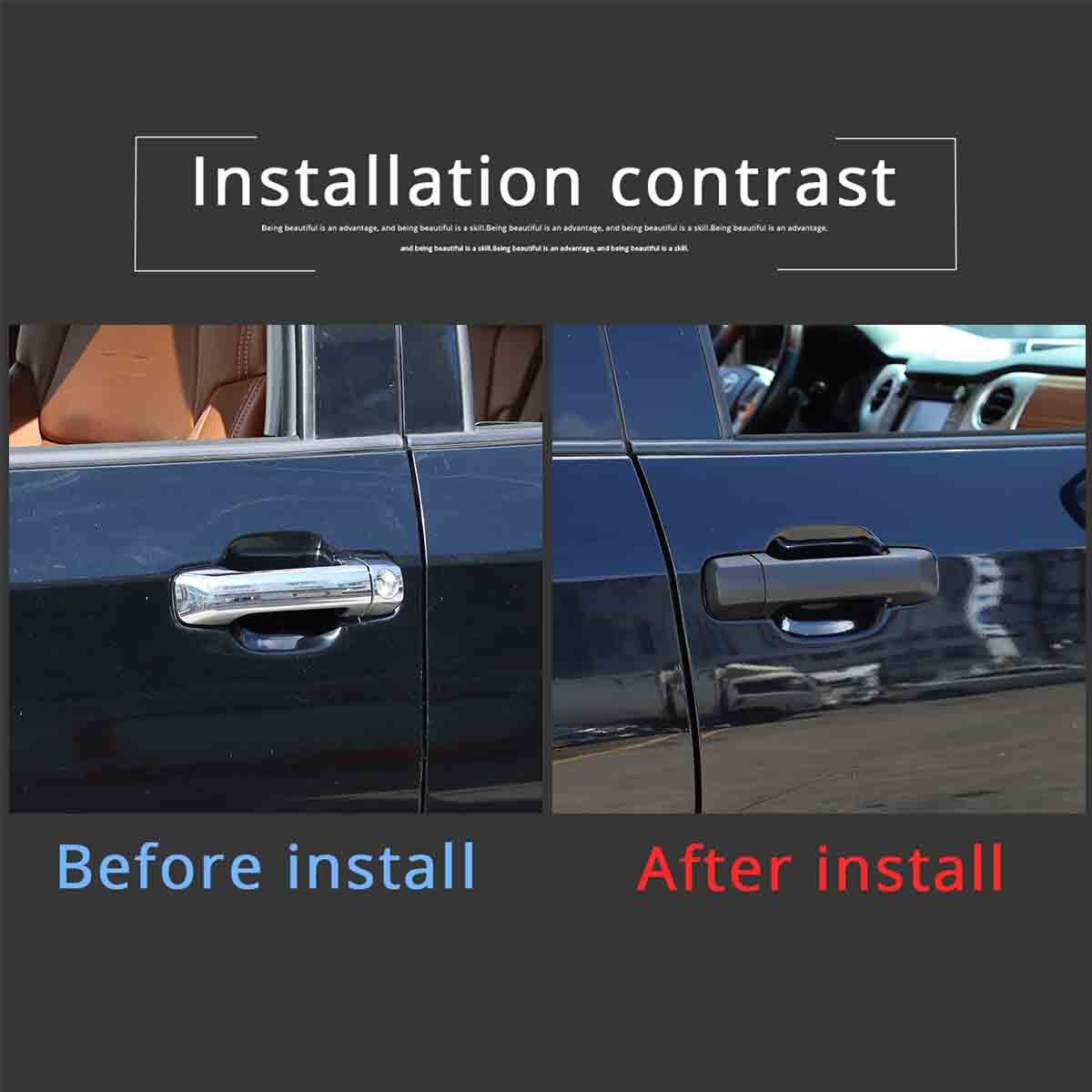 For Tundra CrewMax and Sequoia 2008-2021: Matte Black Door Handle Cover n