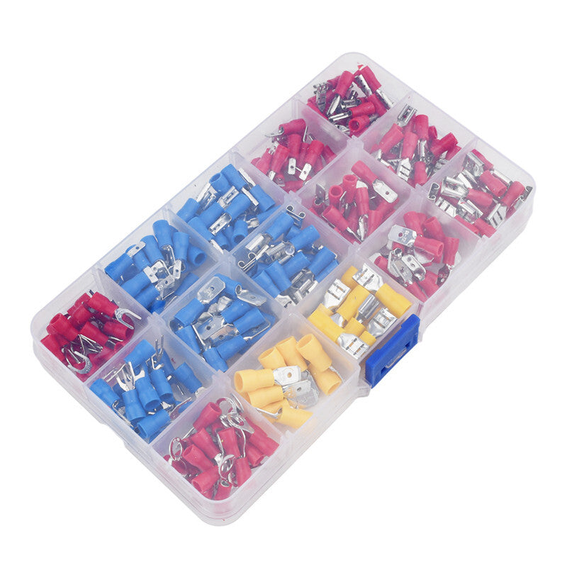Car 280PCS Insulated Wire Electrical Connectors Assortment Fork Ring Spade Clip