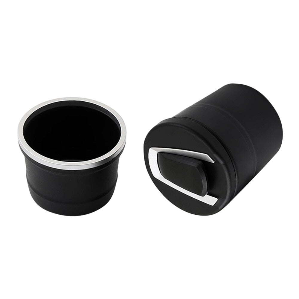 2Pcs Portable Ashtray Blue Smokeless Stand Cylinder LED Light  Storage Box Set Q