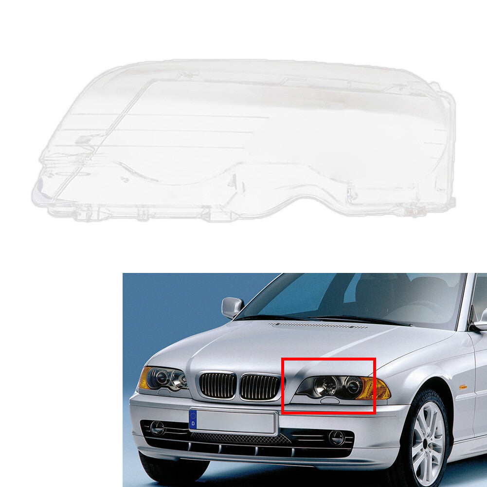 Car Front Headlight Lens Cover for BMW 3 Series E46 2 Door 1999-03 For M3 2-Door