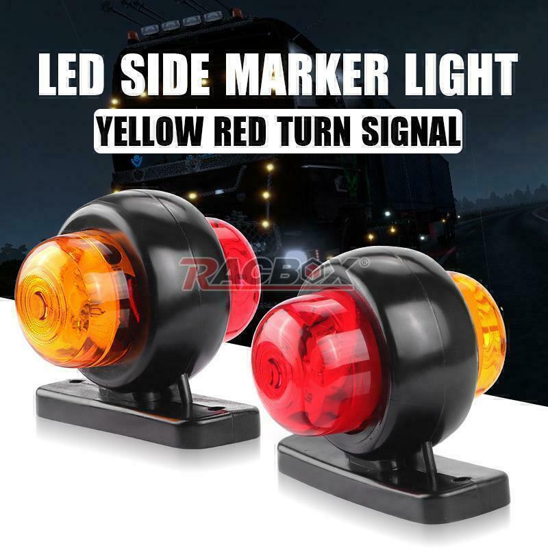 Amber Red White 12V 24V Marker Lights LED Truck Trailer Round Side Bullet Light