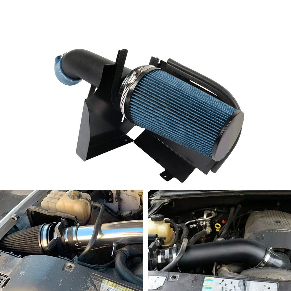 4 Blue Cold Air Intake+Heat Shield Kit For 99-06 for GMC /Chevy V8 4.8L/5.3L/6.0L Q
