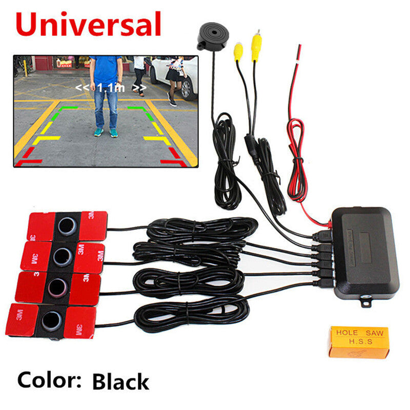 Durable Video Parking Reverse Backup Assistant Radar Alarm System+Flat Sensors v