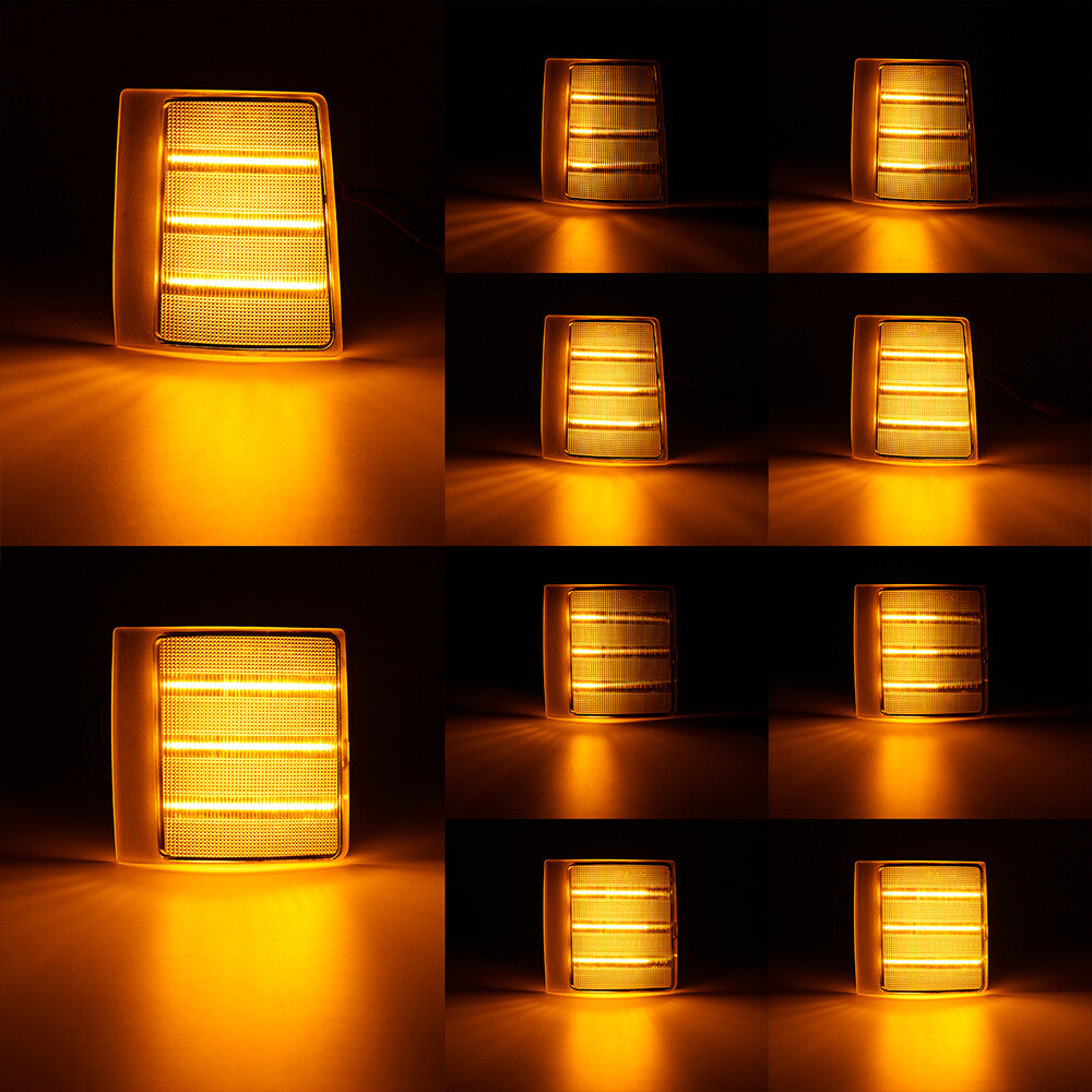 LED Clear Corner Side Marker Lights for 1994 - 1999 for C/K 1500 2500 3500 Pickups - v