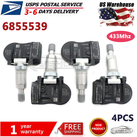 4Pcs 6855539 TPMS for BMW 2 3 4 Series i3 i8 X1 X2 X5 TIRE PRESSURE SENSOR
