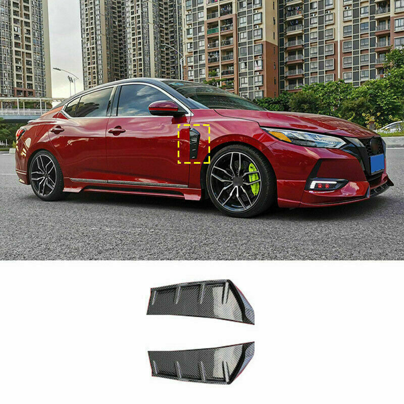 2p for Nissan Sentra 2020-22 Carbon Fiber Front Side Door Fender Wing Cover Trim
