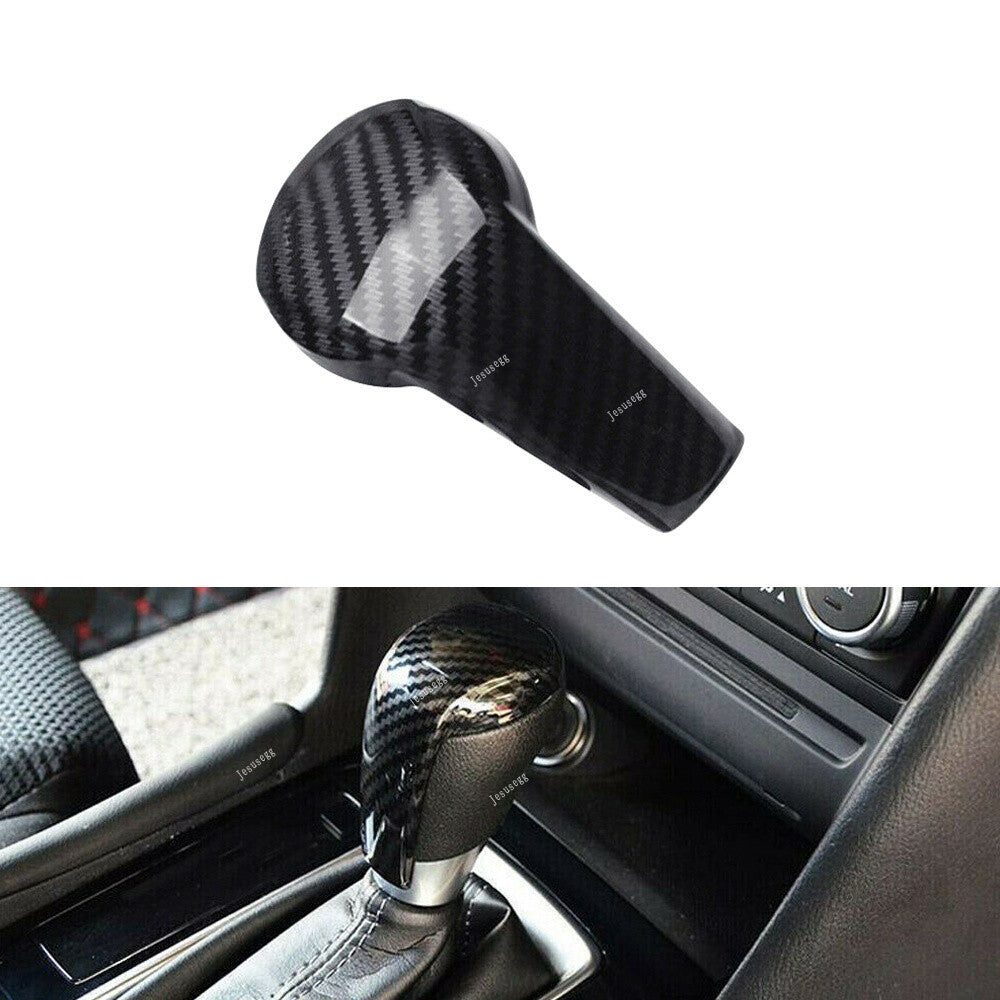 Carbon Fiber Black Gear Shift Knob Cover Trim for Mazda 3 6 CX-3 CX-5 CX-9 Black