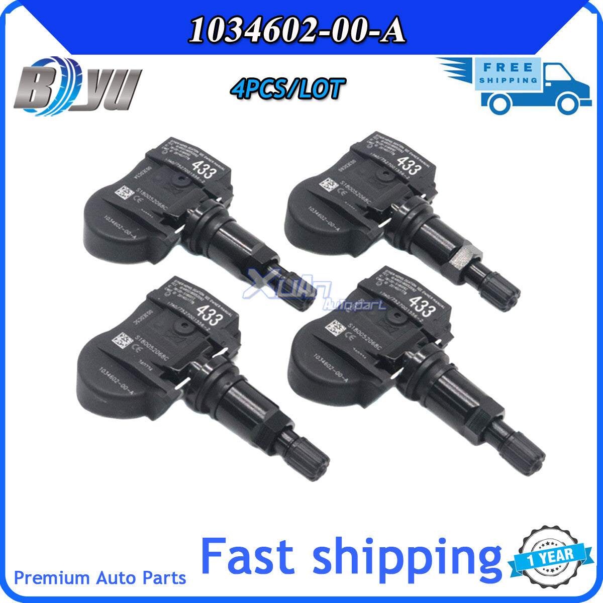 433MHz, New 103460200A Tire Pressure Sensor CN- for Model 3 SX 4X TPMS v