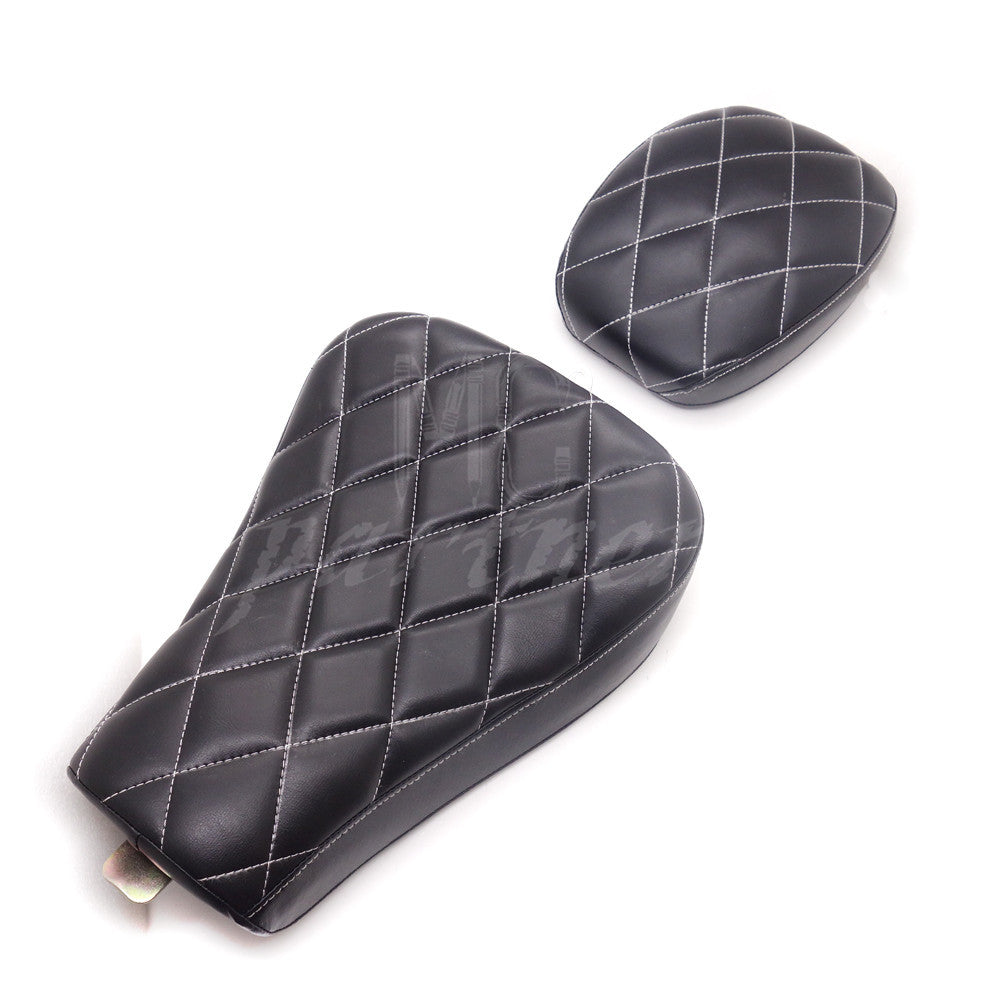 Front Diamond Driver Solo for Seat Rear Passenger Pad for Harley Sportster 1200 883 Q