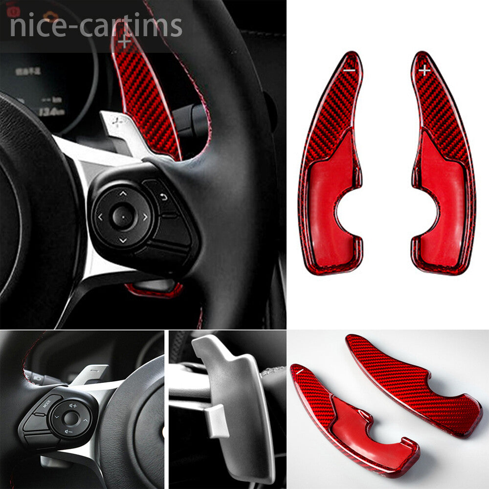 Red Carbon Fiber Steering Wheel Paddles Shifter For Toyot@ 86GT for Subaru BRZ 2017+
