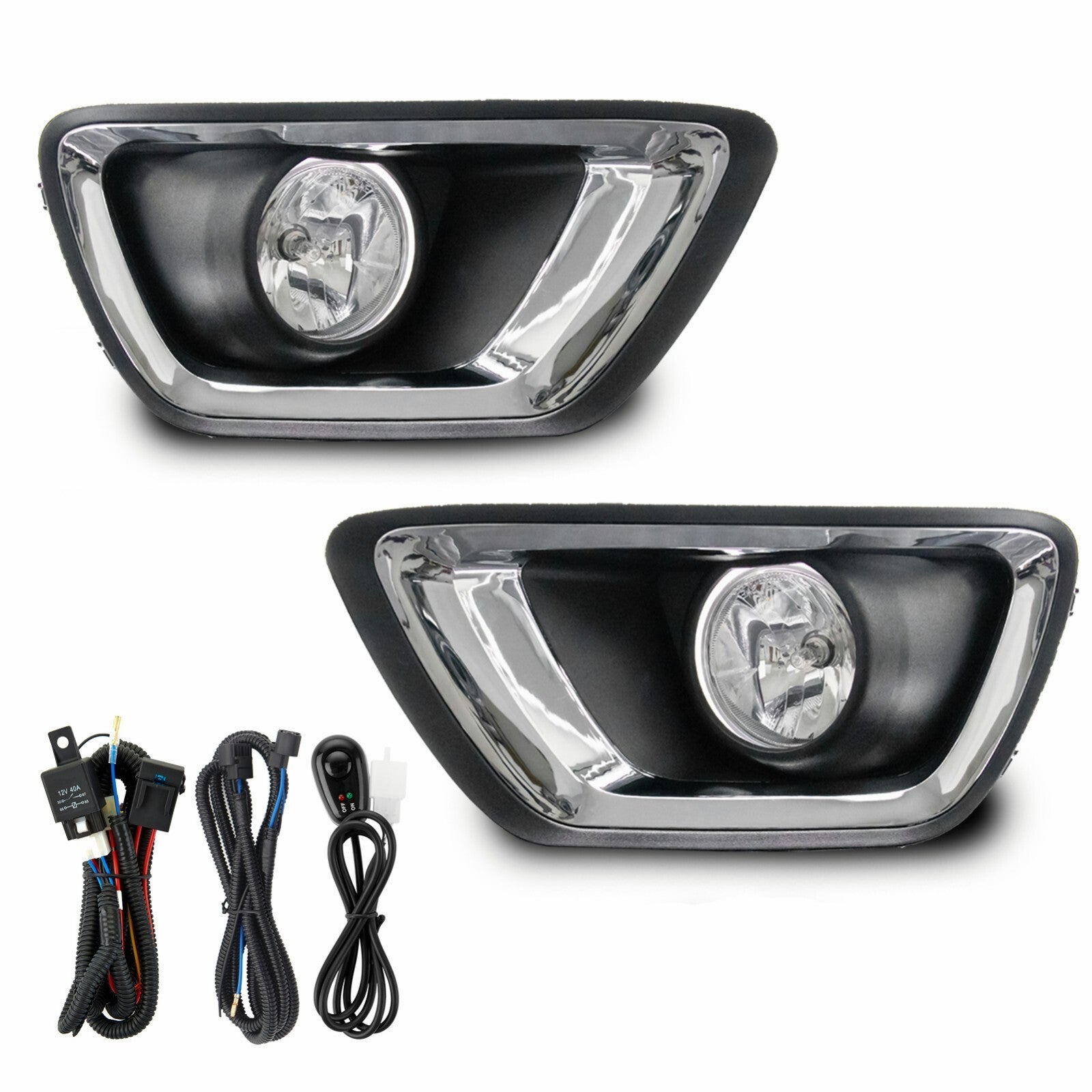 Fit For 2015 - 2019 for Colorado Clear Lens 1 Pair Front Bumper Fog Lights - v
