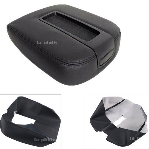 Microfiber Leather Console Lid Armrest Cover Skin For 07-13 for Chevrolet Tahoe Q