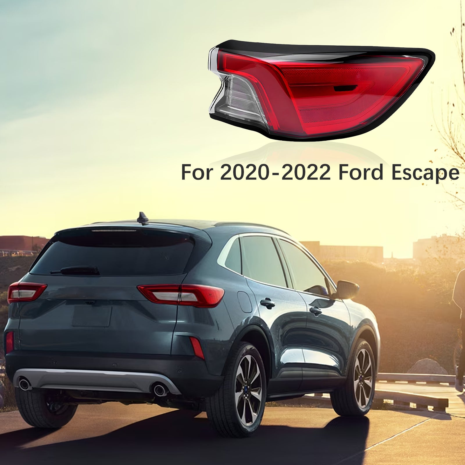 1XFor for Ford Escape 20-22 Right Outer LED Tail Light Brake LampLJ6Z-13404