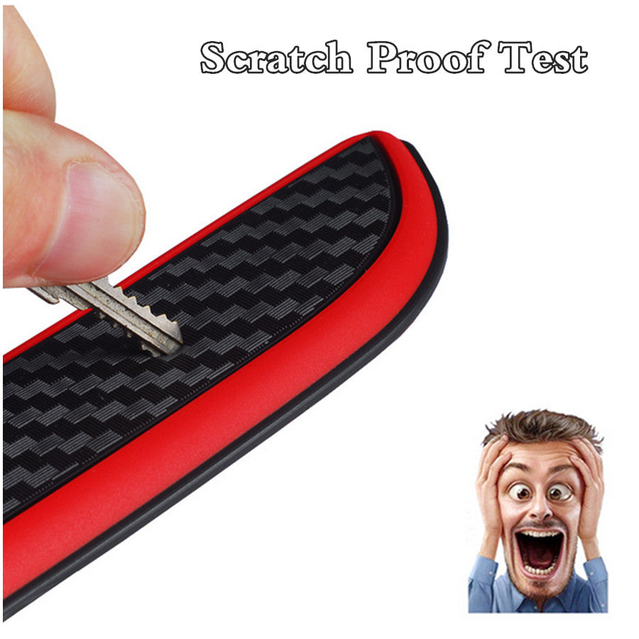 4Pcs Carbon Fiber Car Door Sill Anti-kick Scratch Protector Strips Accessories