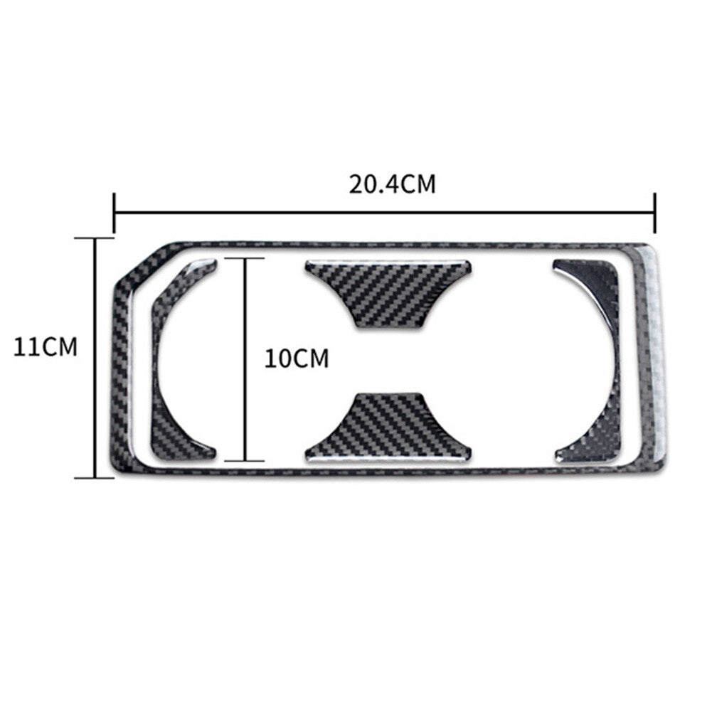 Carbon Fiber Interior Front Water Cupholder Cover Trim for Ford F-150 2015-2020