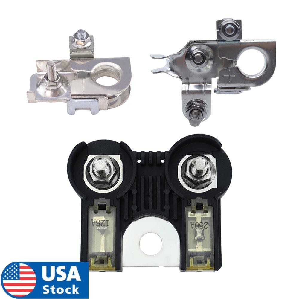 3PCS Car Battery Fuse Positive/Negative Battery Terminals Kit Fit for Ford F-150 Q