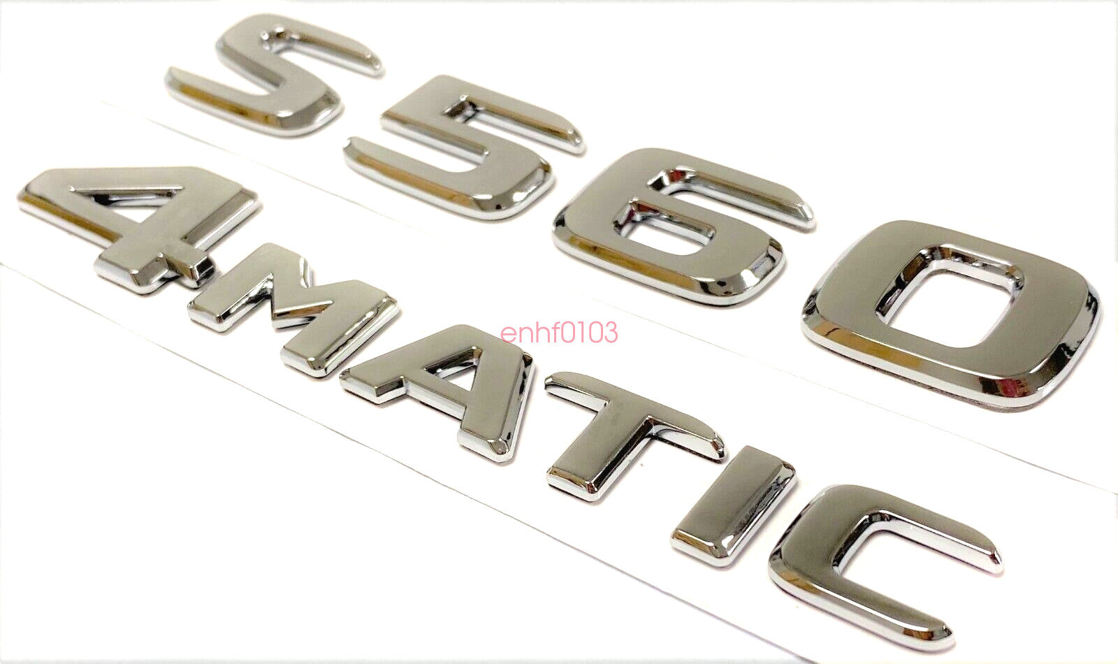 2 S560 + 4MATIC CHROME for MERCEDES Back Hockey Badge Name Decal Number