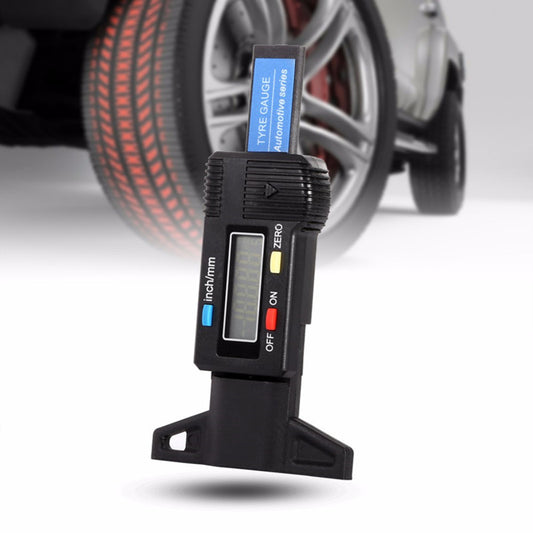 1x Tire Pattern Texture Depth Ruler Tyre Tread Gauge Measuring Electron LCD Tool