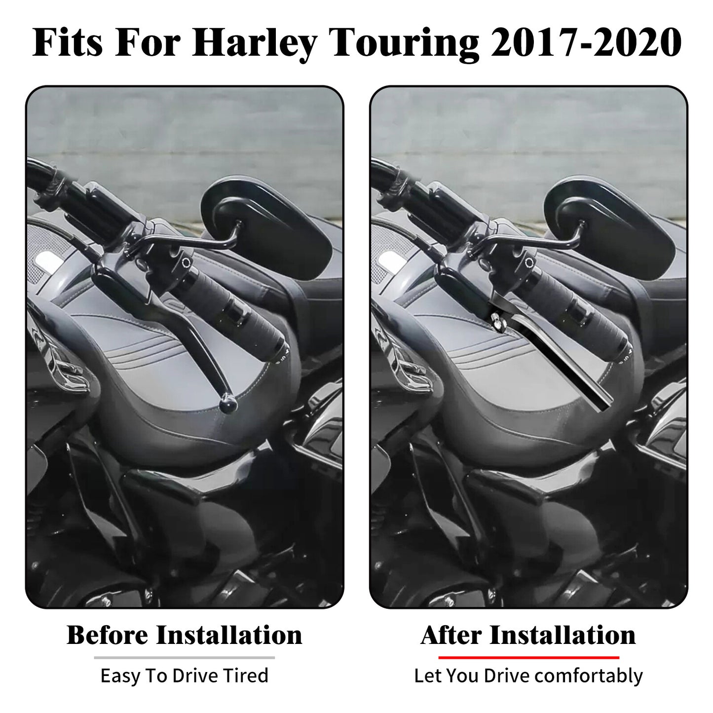 Black Brake Clutch Levers for Harley Touring Street Electra Road Glide 2017-2020 Q